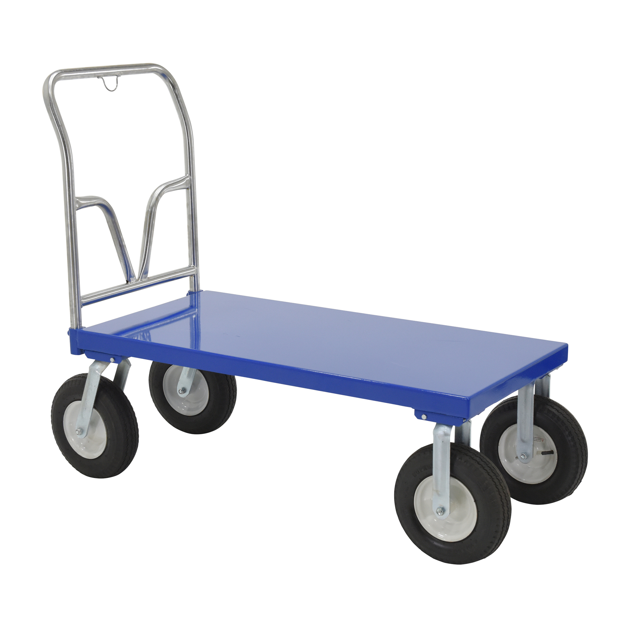 Vestil Pneumatic Tire Platform Cart - 1500-Lb. Capacity, 24in. x 48in. Platform, Chrome Plated Handle, Model# PNU-2448